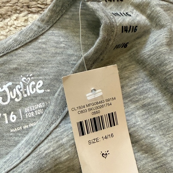 Justice Gray and Yellow Cut-Out Short Sleeve Tee - Picture 6 of 6